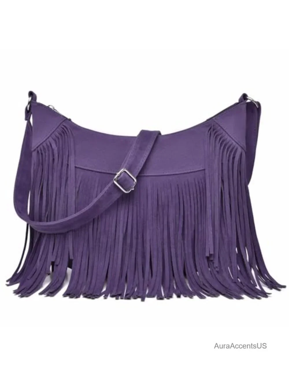 Vintage Western Fringe Hobo Bag Suede Crossbody Shoulder Purse